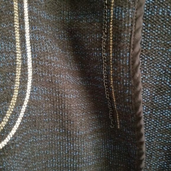 American Eagle Light Weight Open Front Chain Embroidered Cotton Cardigan S/P - Picture 4 of 6